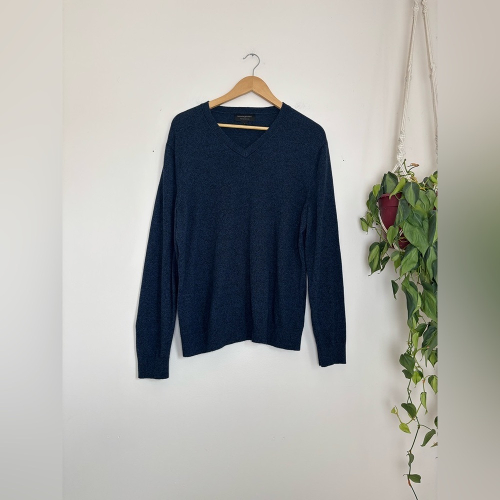 Banana Republic Premium Luxe Yarn Pullover In Blue